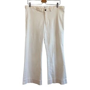 Emerson Fry Off White Wide Leg Denim Pants Womens Size 14 High Rise Cropped